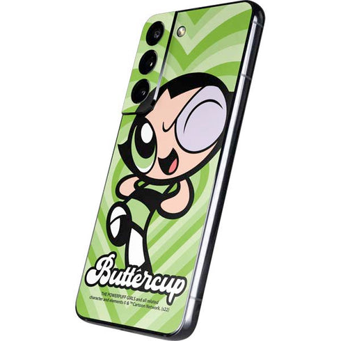 Cartoon Network Powerpuff Girls Buttercup Green Hearts Galaxy S22 Skin